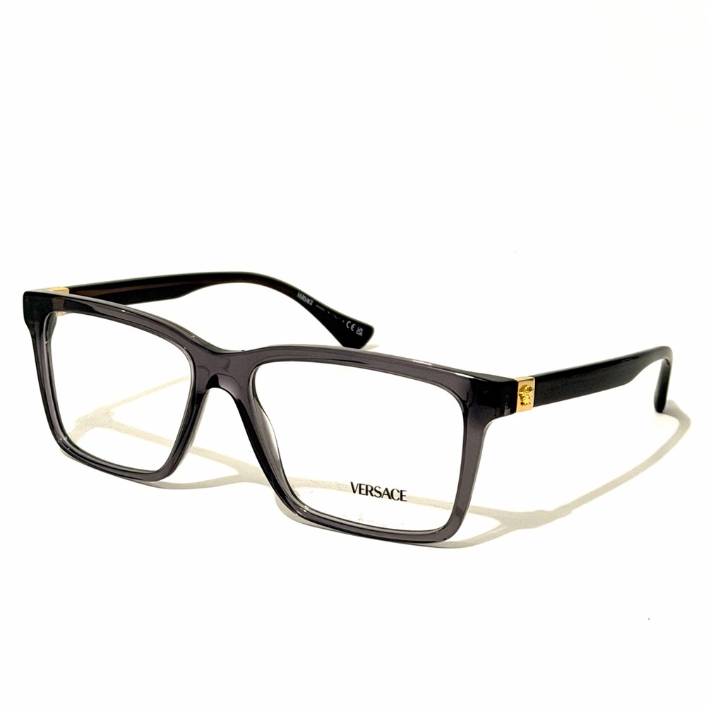 Versace Dark Gray Rectangular Eyewear - image 1